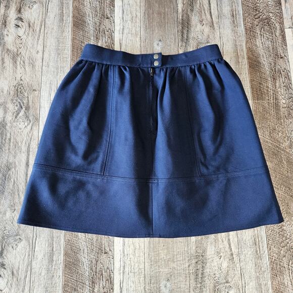 Madewell Ponte Swivel Mini Skirt Size 2 A2726 Navy Blue Preppy Nautical Stretch - Picture 6 of 12